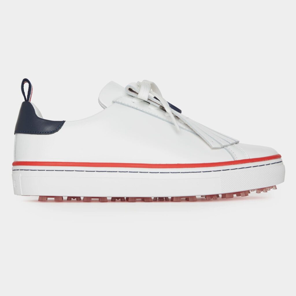 women's durf pebble leather contrast accent kiltie golf shoe