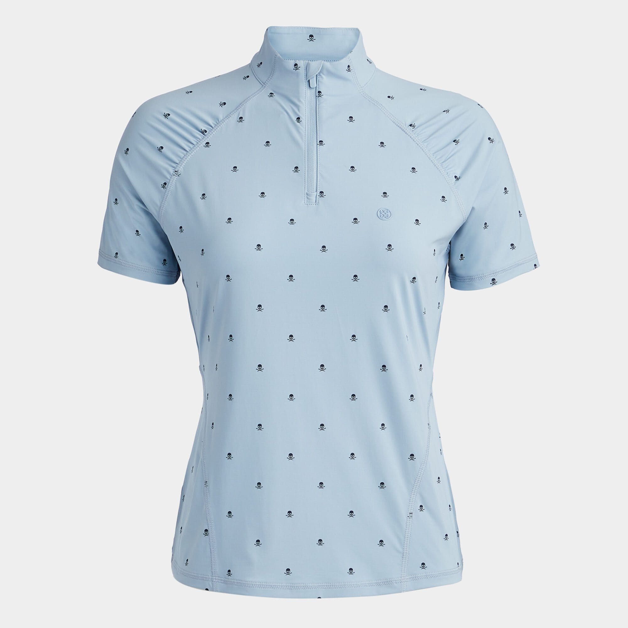 skull & t's cooling nylon short sleeve quarter zip