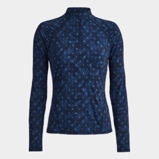 camo cooling nylon ruched quarter zip pullover