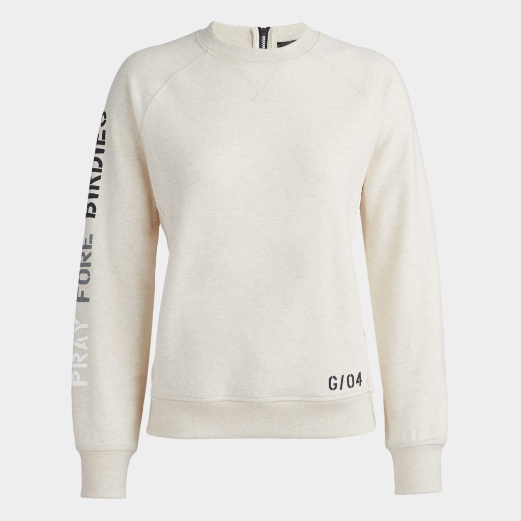 pray for birdies french terry crewneck pullover