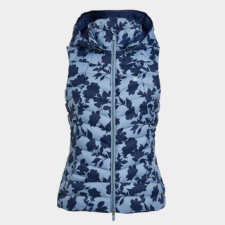 tonal floral nylon puffer vest