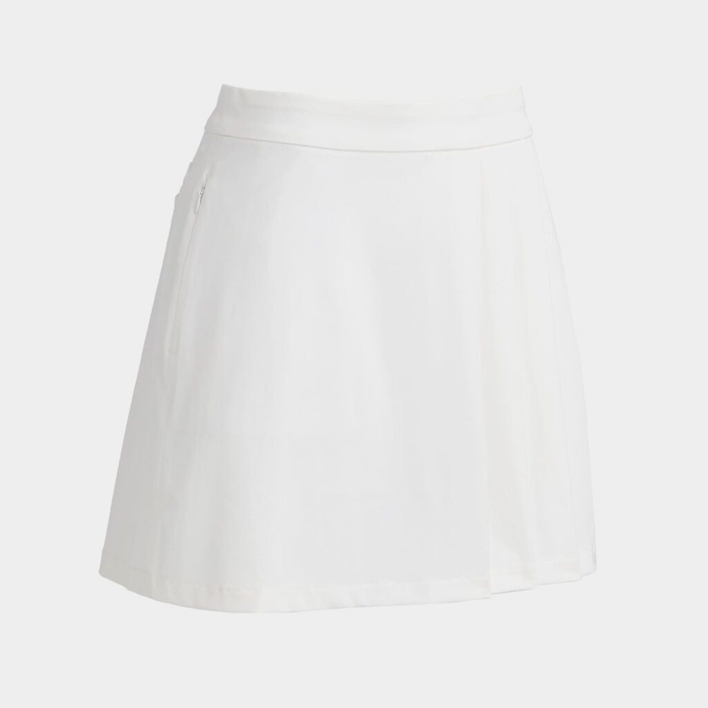 luxe side pleat 4-way stretch twill skort