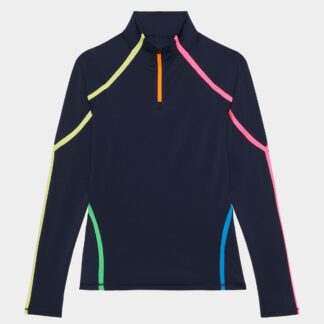 colour block tech jersey quarter zip mid layer