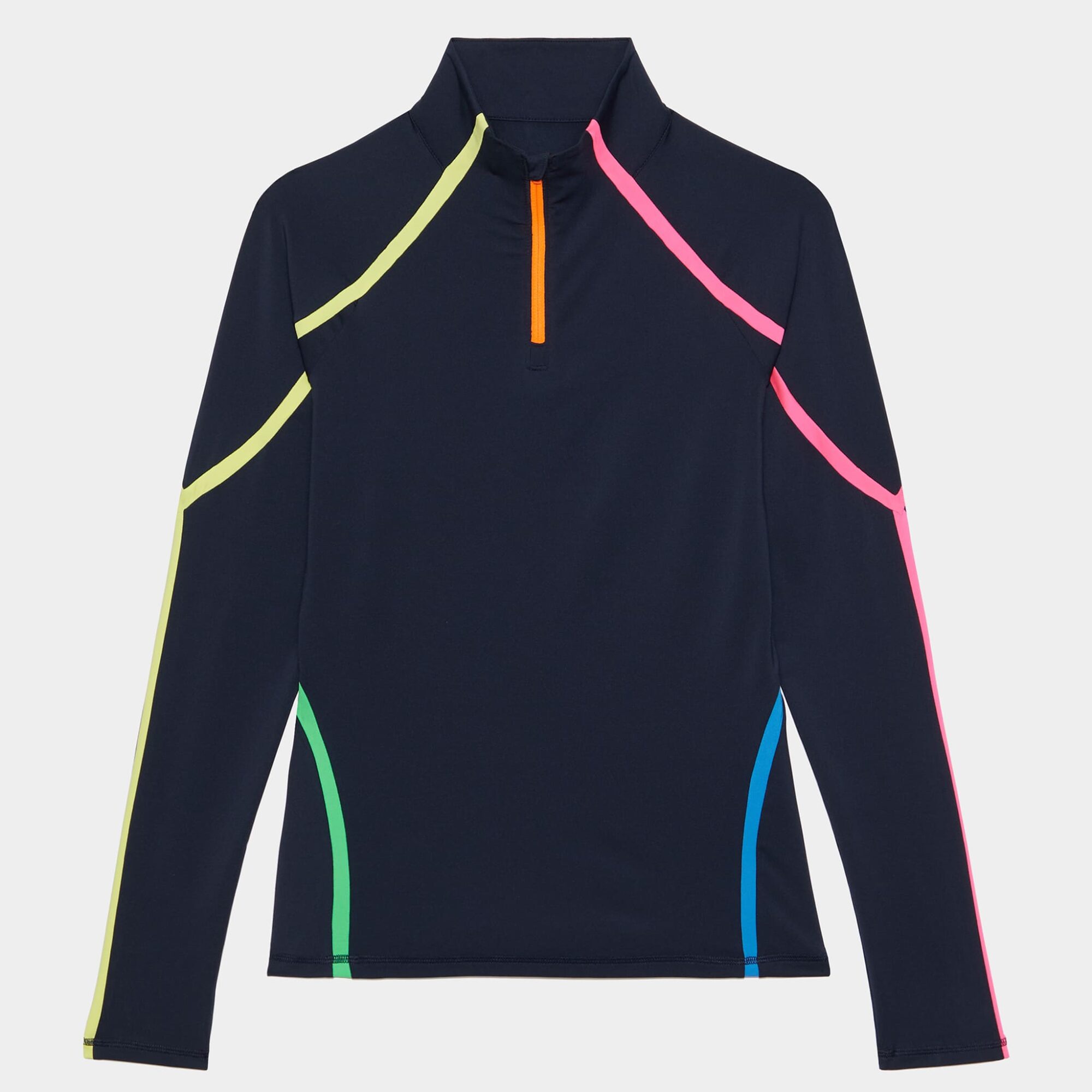 colour block tech jersey quarter zip mid layer