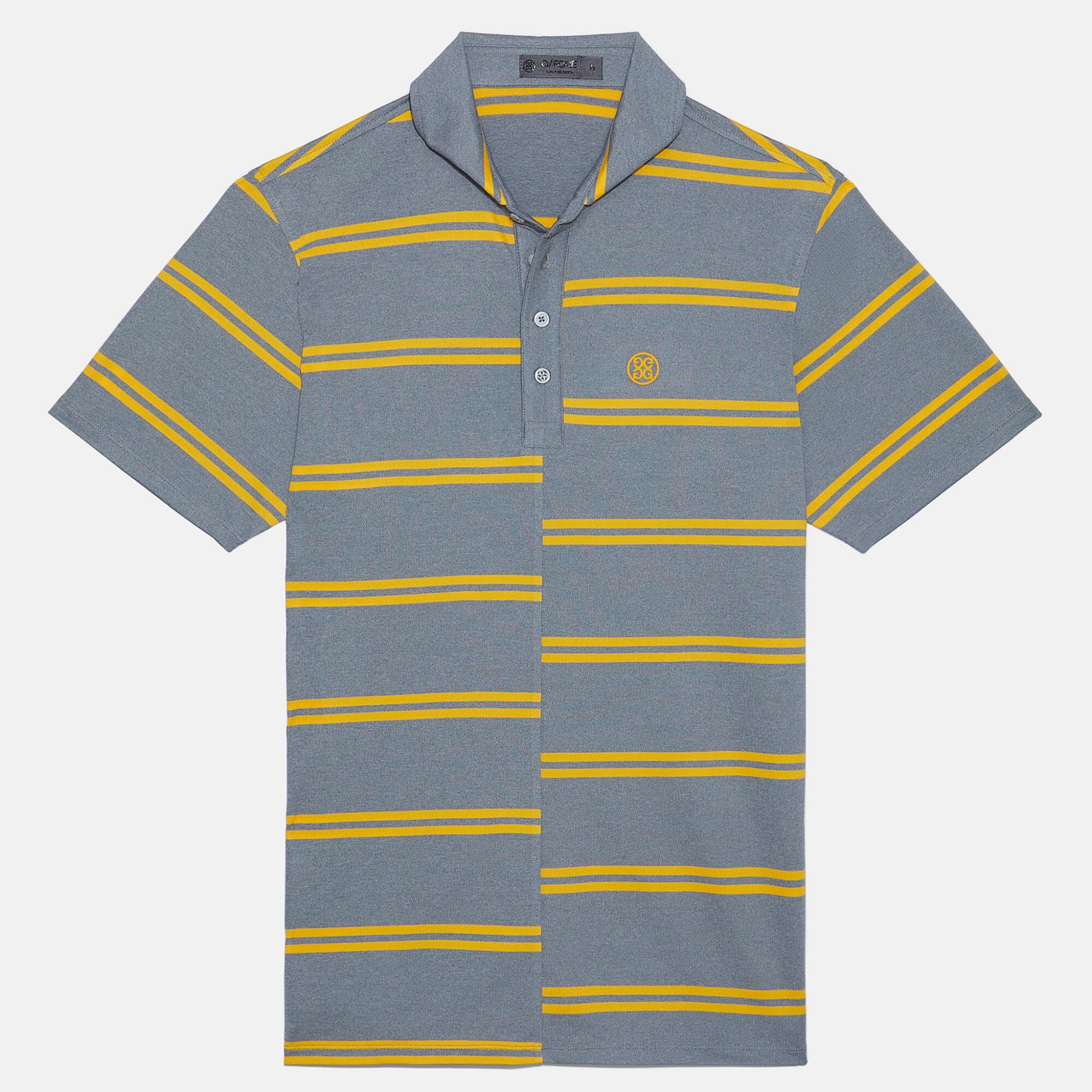 offset stripe modern spread collar tech piqué slim fit polo