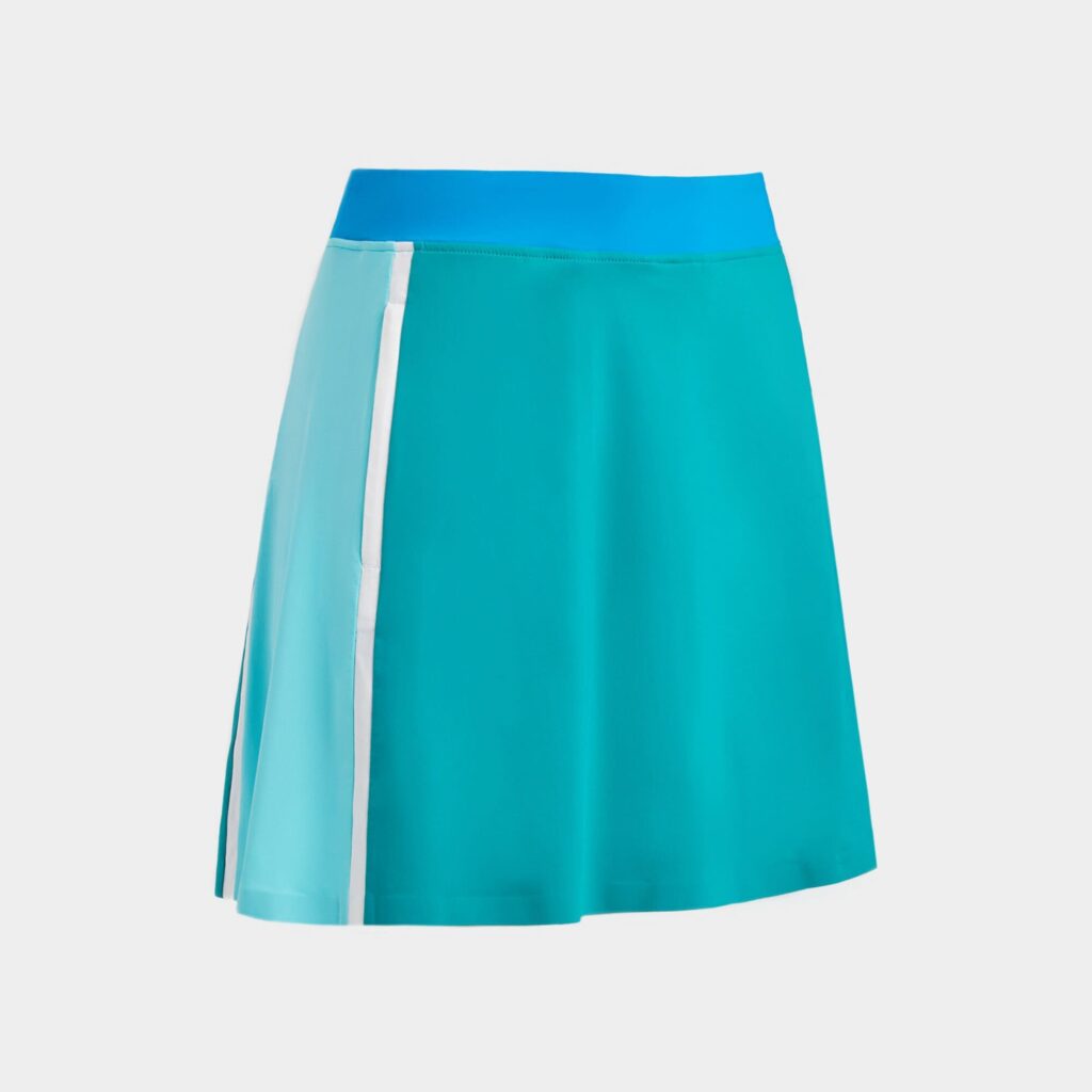 colour block silky tech nylon a-line skort