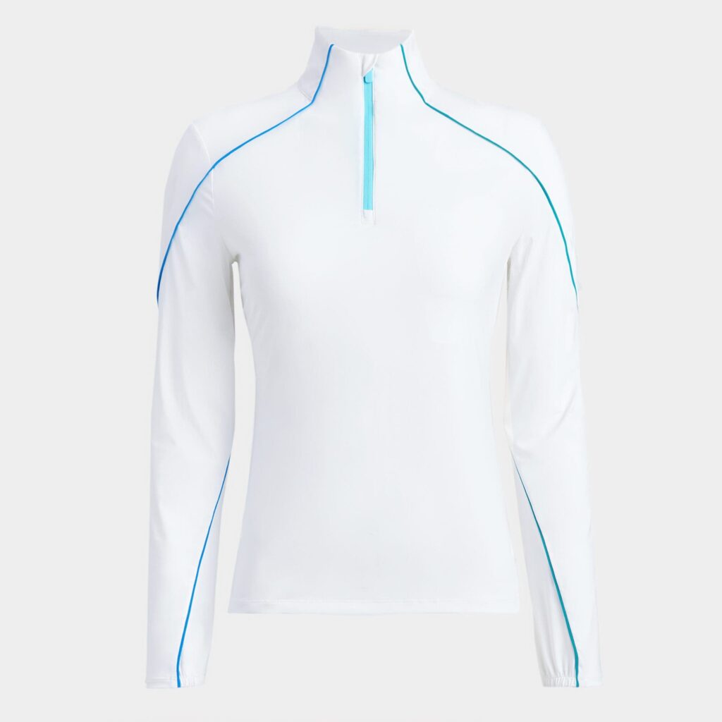 sun shield silky tech nylon quarter zip layer