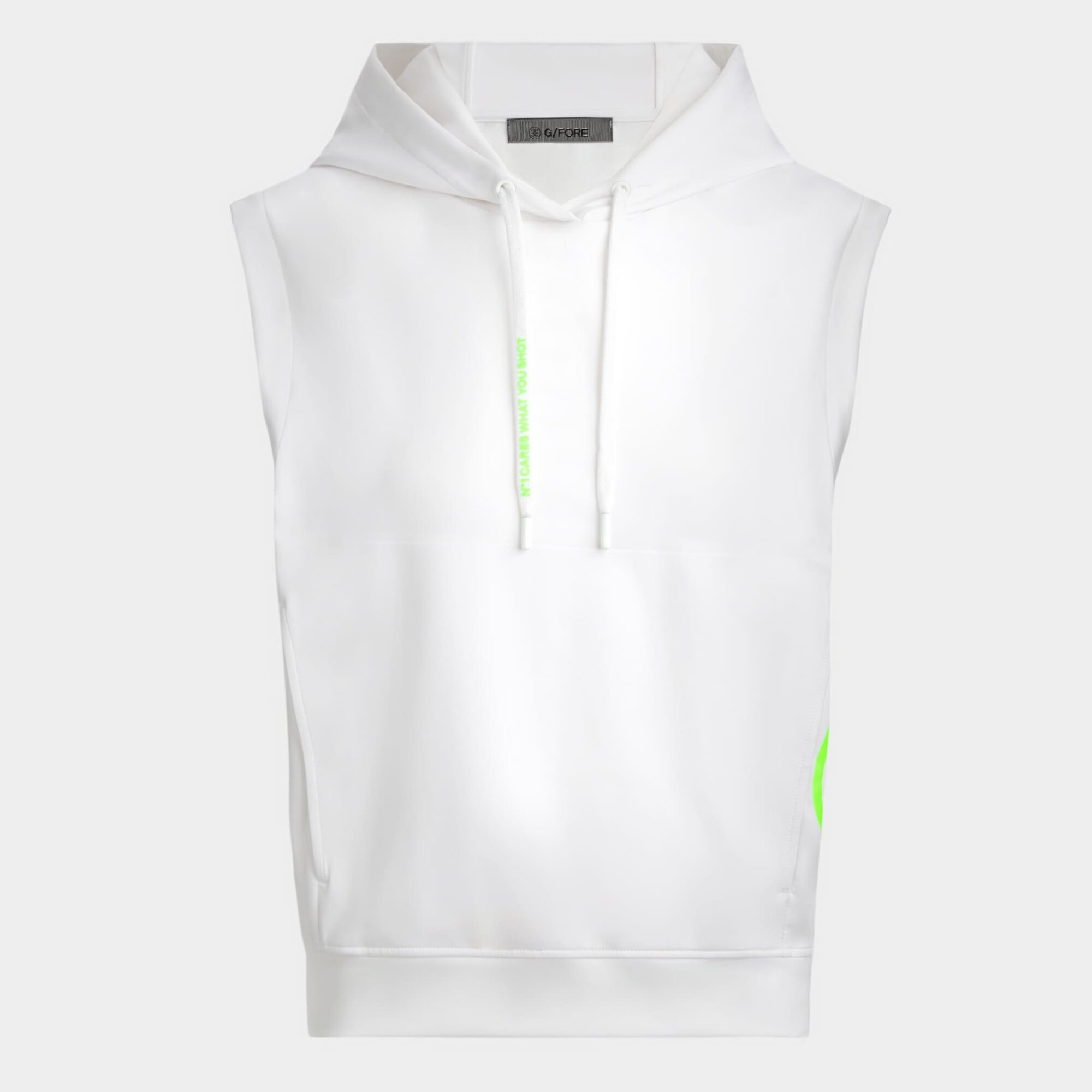 double knit brushed back cropped sleeveless hoodie