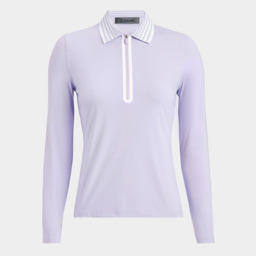 silky tech nylon quarter zip polo