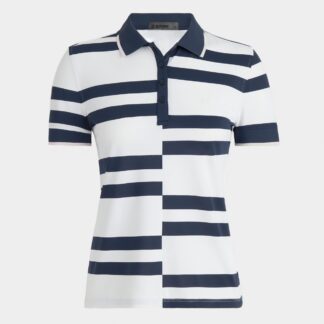 offset stripe tech piqué polo