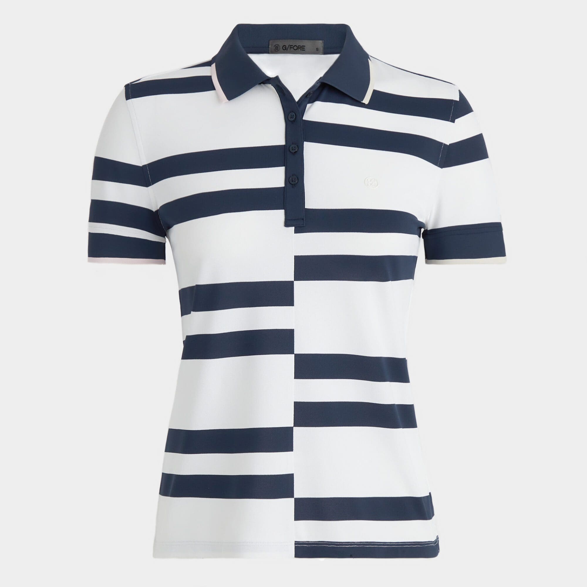 offset stripe tech piqué polo