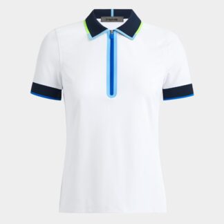 contrast quarter zip tech piqué polo