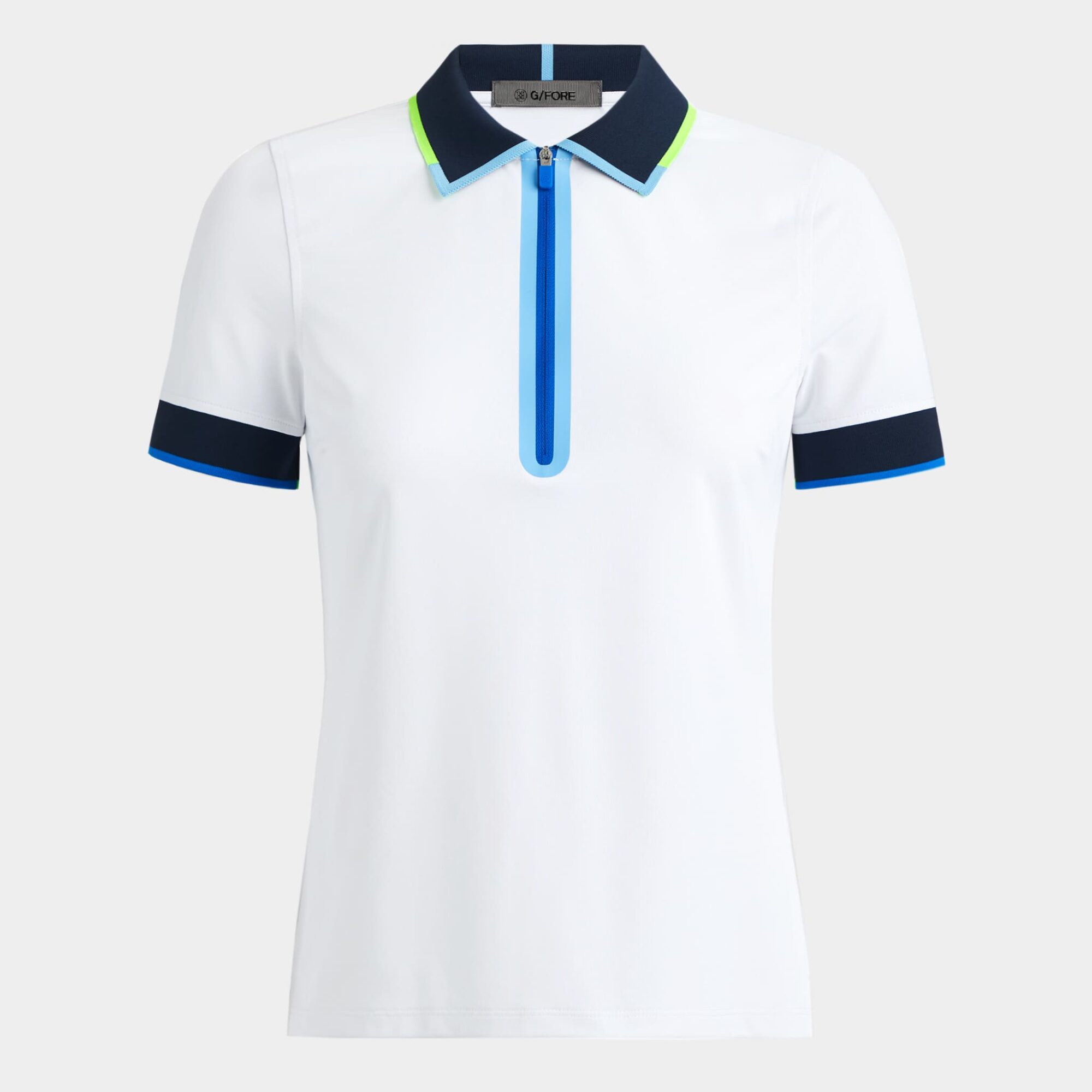 contrast quarter zip tech piqué polo