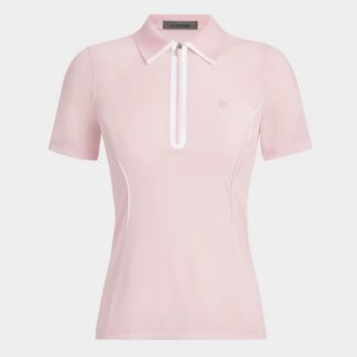 lightweight warp knit quarter zip polo