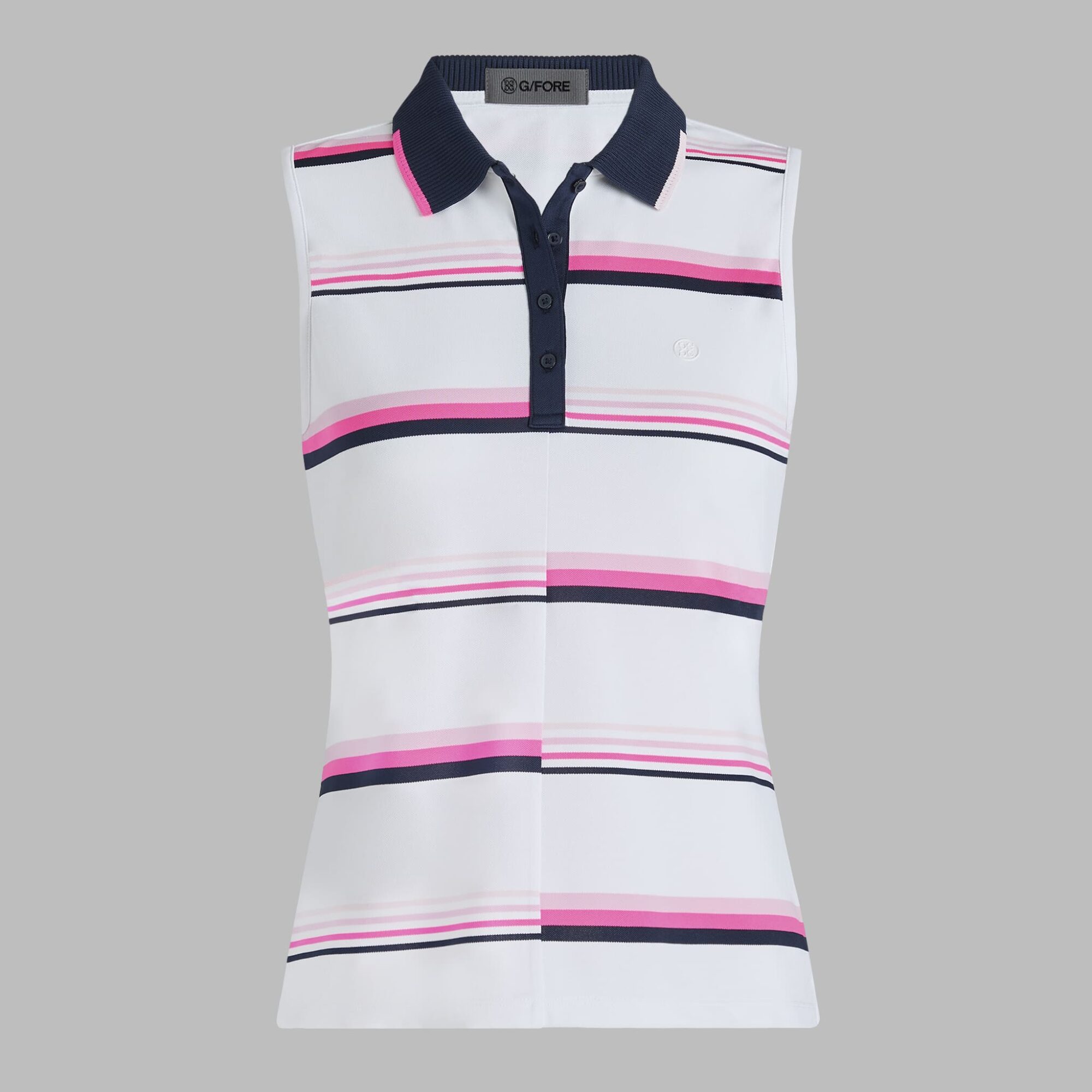 tech piqué engineered stripe polo
