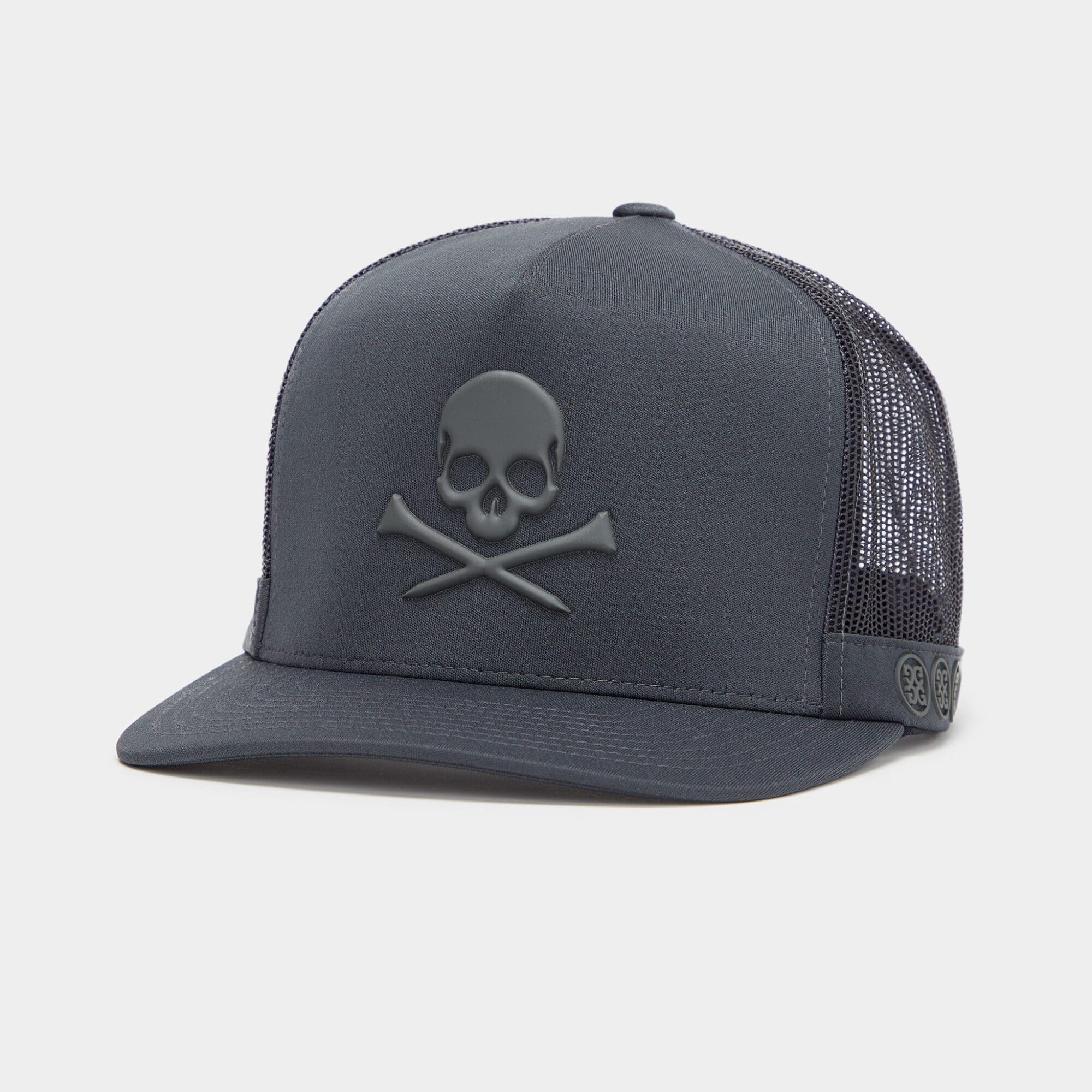 monochrome skull & tees interlock knit tall trucker hat