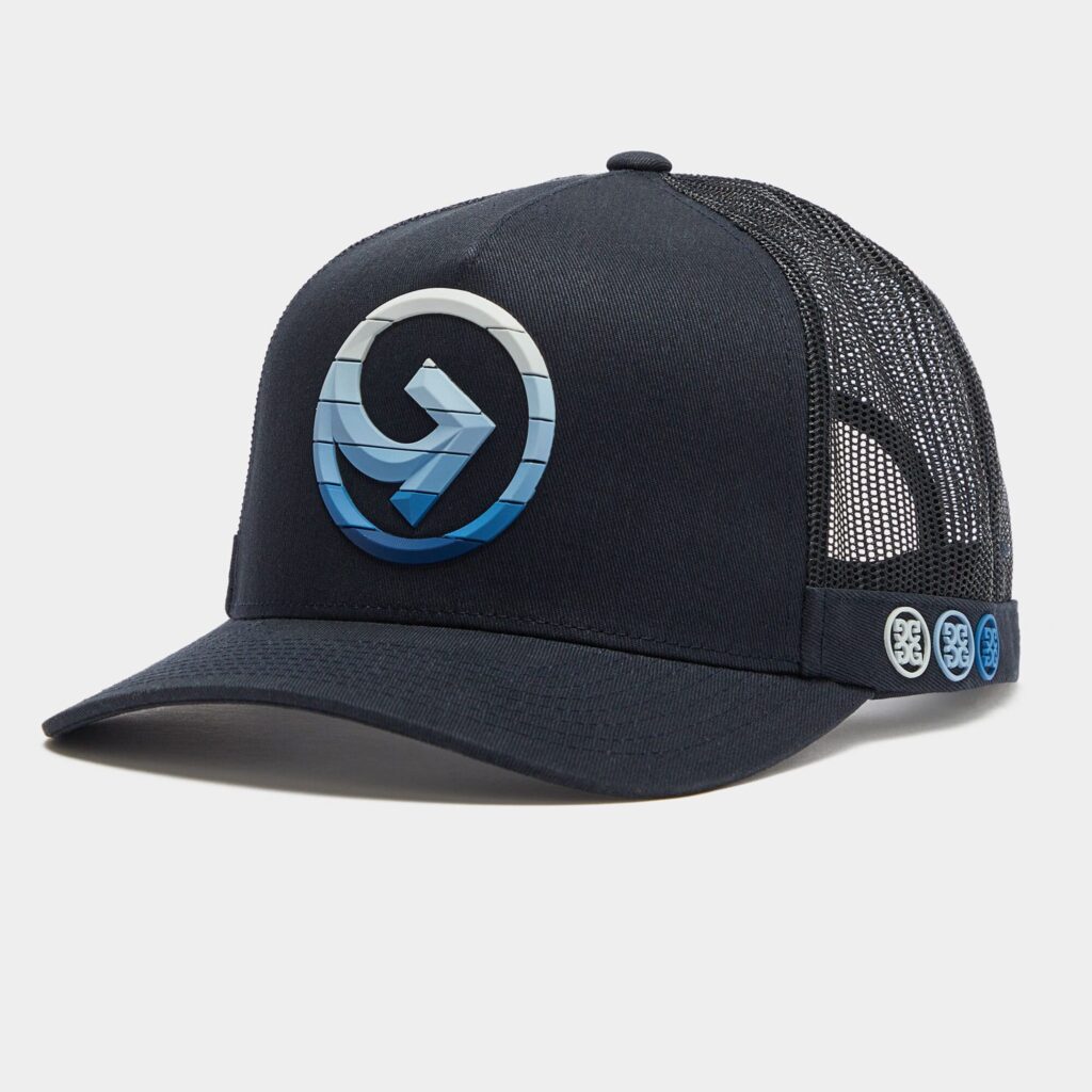 striped quarter g cotton twill trucker hat