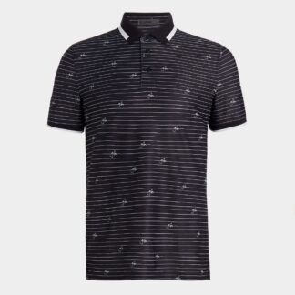 g/fore script stripe tech piqué banded sleeve polo