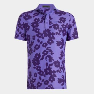 tonal floral tech piqué modern spread collar polo