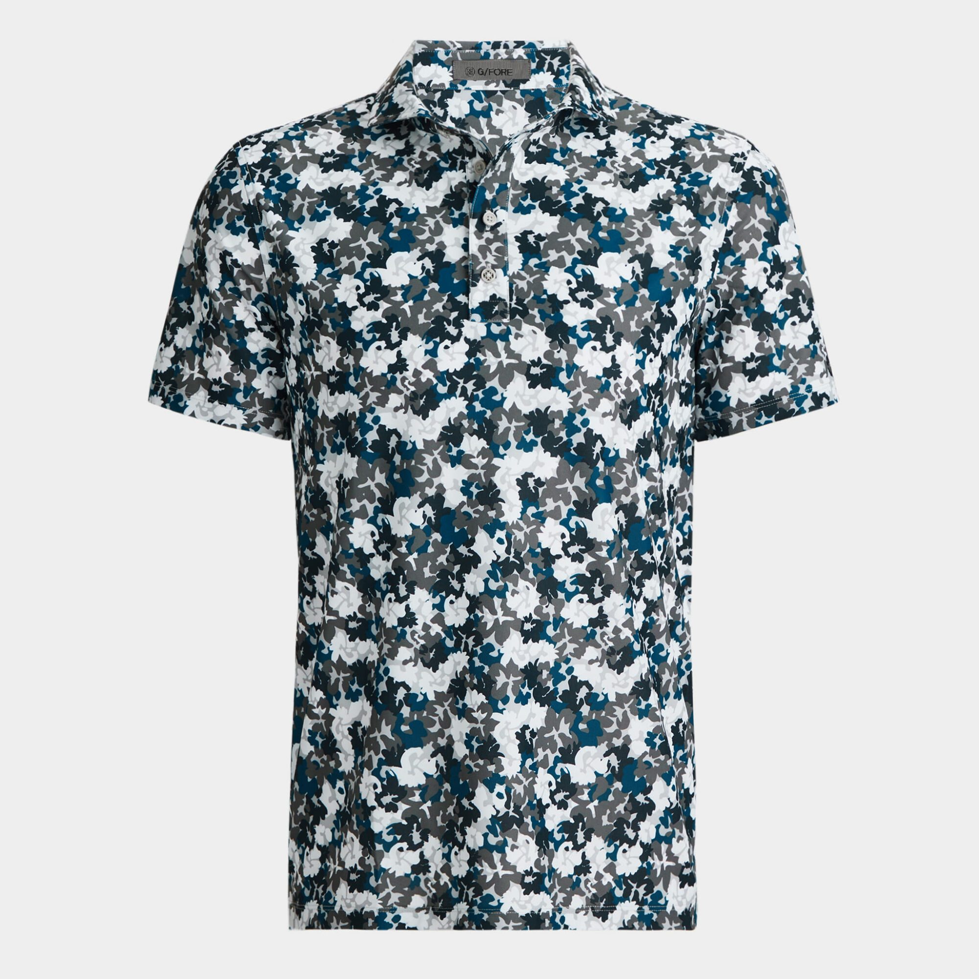 camo floral tech piqué polo