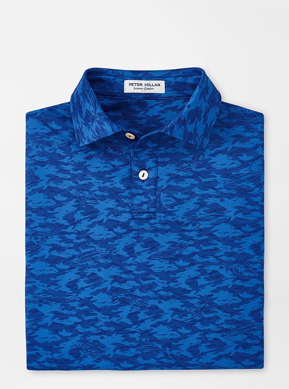 fish camo youth performance jersey polo
